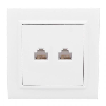 Минск Розетка RJ-45+Phone СП белая EKF Basic
